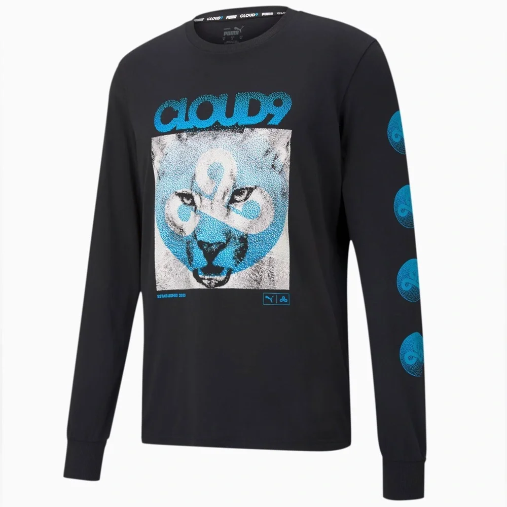 🎊Puma Men’s X Cloud9 Neon Esport Long Sleeve T-shirt👀 - Picture 1 of 8